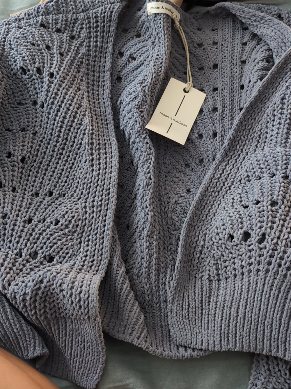 moon & madison Open-Knit Cardigan- L